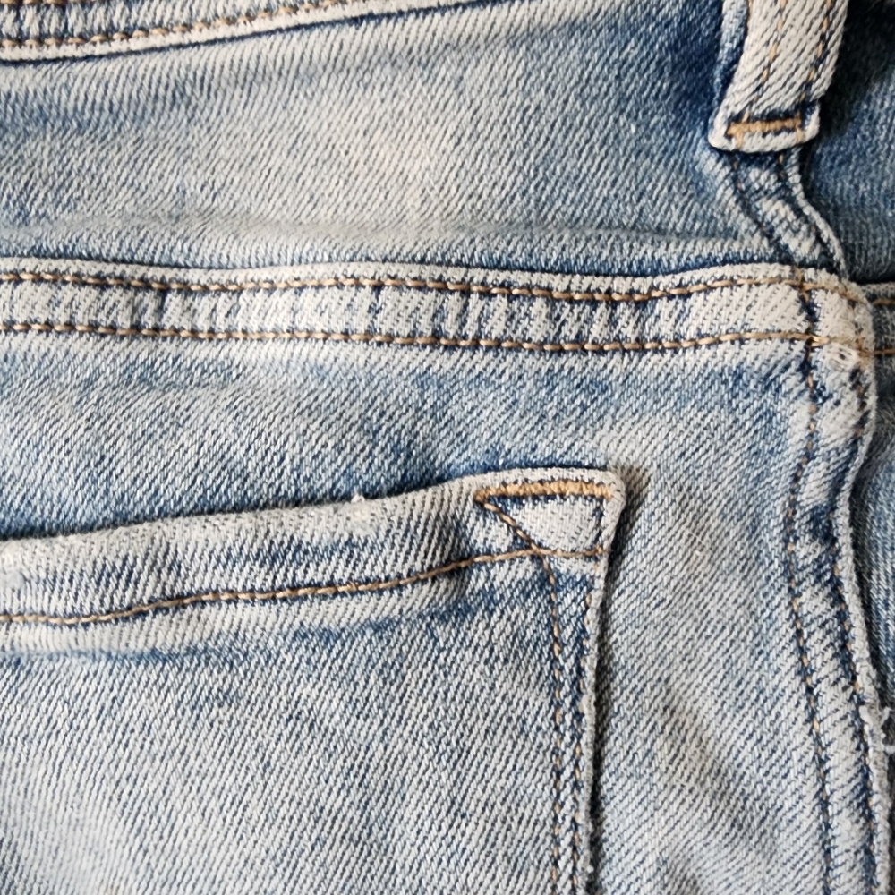 Kancan Bootcut Jeans Distressed High Rise Super Flare Fringe Raw Hem 25 - Picture 9 of 12